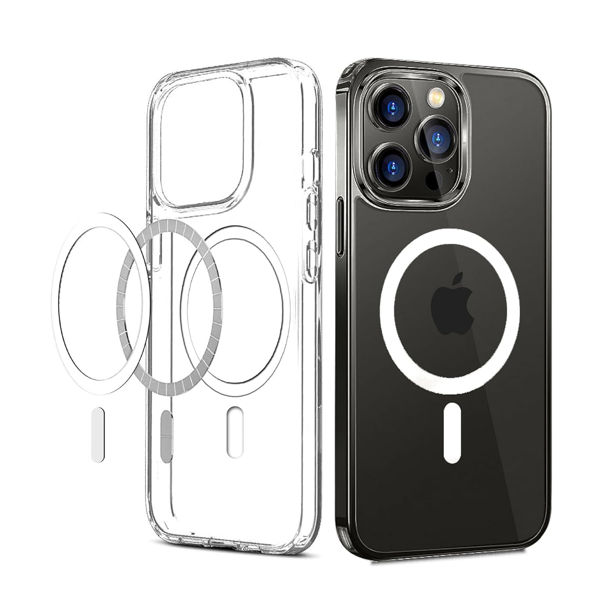 Anti Yellow Clear MagSafe Case for iPhones, Premium Polycarbonate, Ultra Strong Magnets, 360 Drop Protection, Raised Camera Protection, MagSafe Compatible