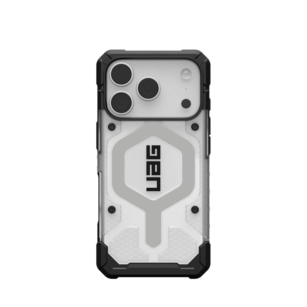 Urban Armor Gear UAG Pathfinder Clear Magnetic Compatible, Rugged Shockproof Anti-Slip Military Grade Protective Case/Cover Designed for iPhone 17 Pro (2025) - Ice/Silver