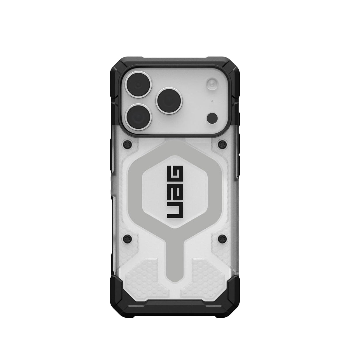 Urban Armor Gear UAG Pathfinder Clear Magnetic Compatible, Rugged Shockproof Anti-Slip Military Grade Protective Case/Cover Designed for iPhone 17 Pro (2025) - Ice/Silver