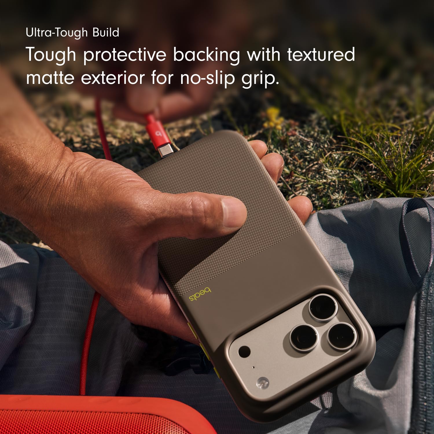 Beats iPhone 17 Pro Max Rugged Case with MagSafe & Camera Control, Scratch & Drop Tested, Matte Texture with Microfibre Lining - Alpine Gray