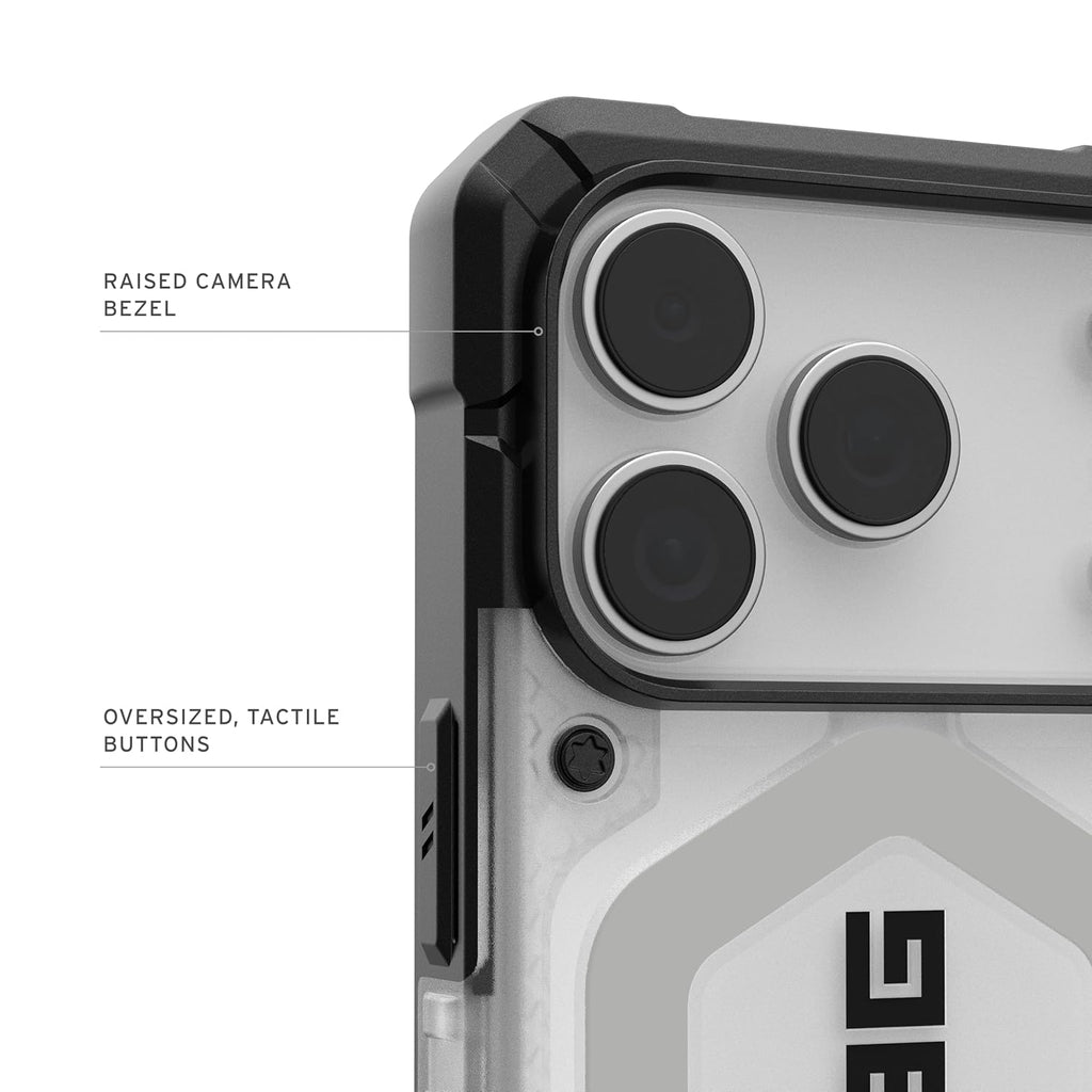 Urban Armor Gear UAG Pathfinder Clear Magnetic Compatible, Rugged Shockproof Anti-Slip Military Grade Protective Case/Cover Designed for iPhone 17 Pro (2025) - Ice/Silver