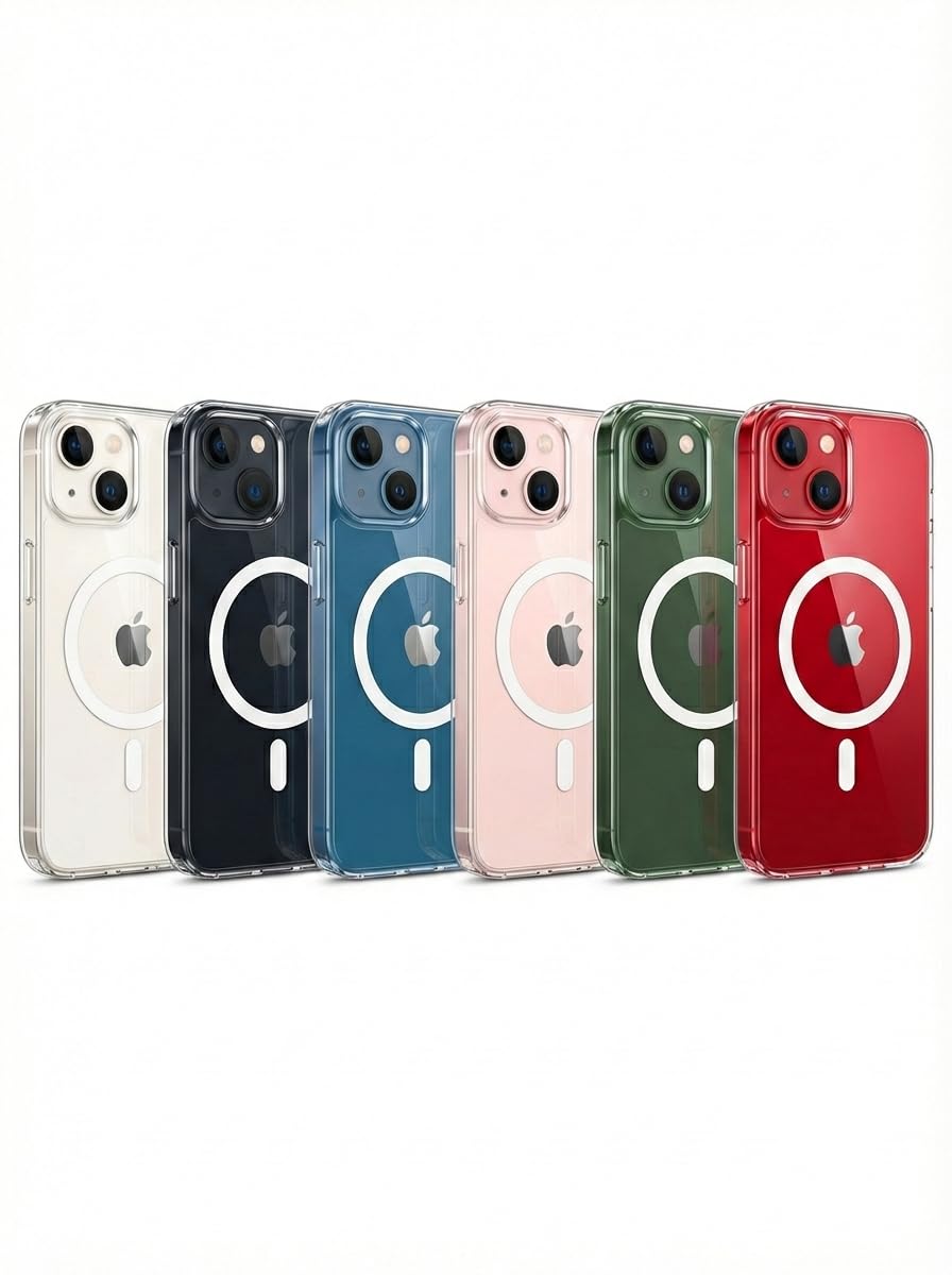 Anti Yellow Clear MagSafe Case for iPhones, Premium Polycarbonate, Ultra Strong Magnets, 360 Drop Protection, Raised Camera Protection, MagSafe Compatible