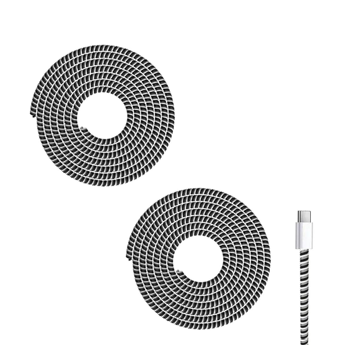 Ultimate Cable Protector | Spiral Triple Colour 1.5 Meter / 150 cm | Plastic Cord Wire Charger Winder for iPhone and Android Charging Cables (Pack of 1)