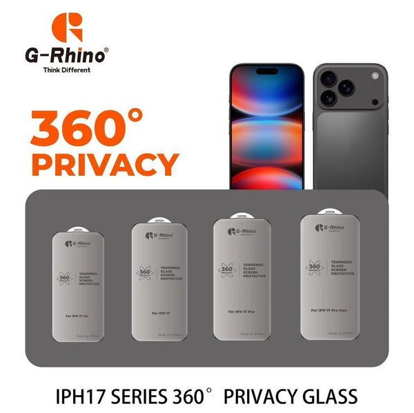 Rhino 360 Privacy Glass for iPhone 17 Series – Advanced Screen & Privacy Protection
