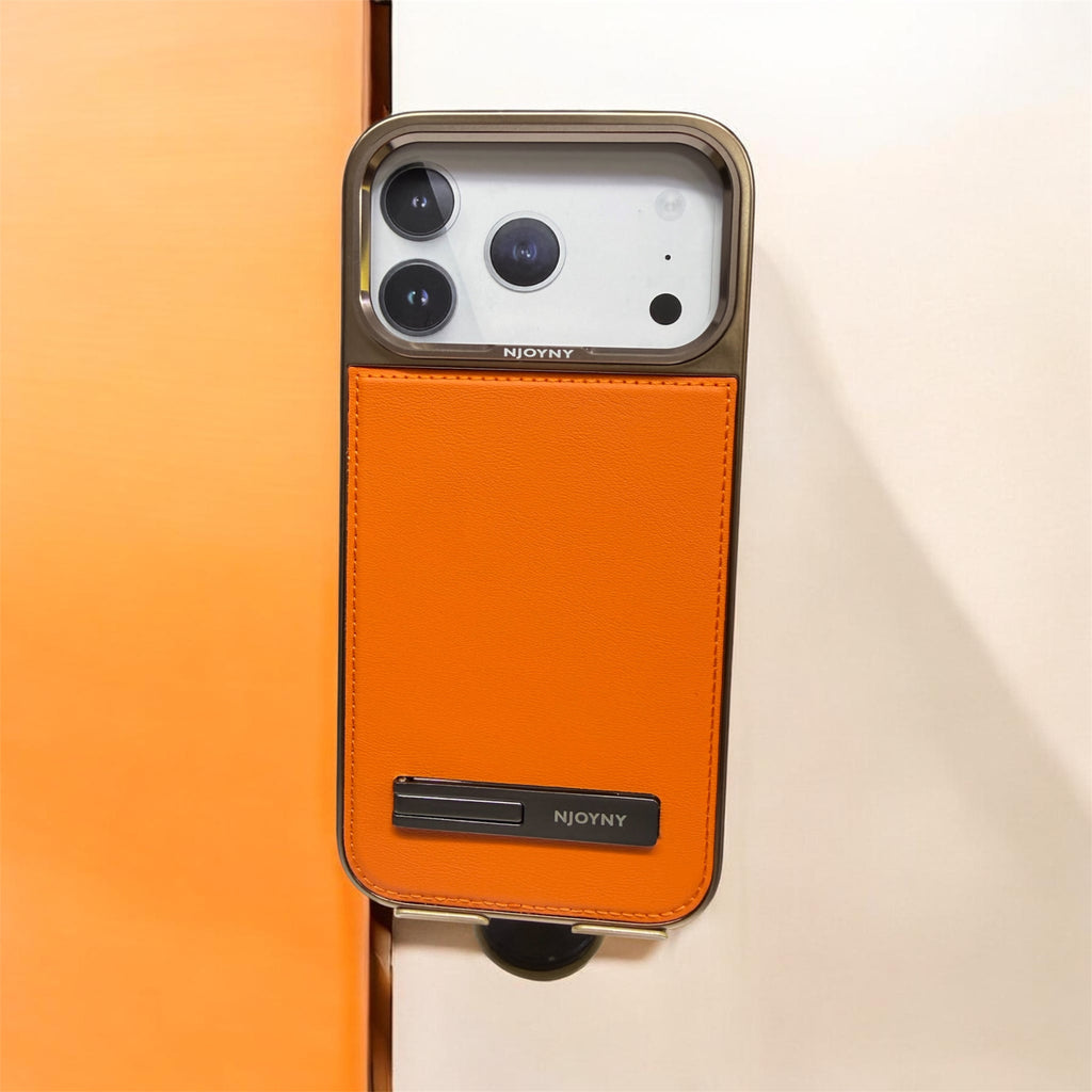 NJOYNY Premium Leather Stand Case for iPhone 17 Pro & iPhone 17 Pro Max