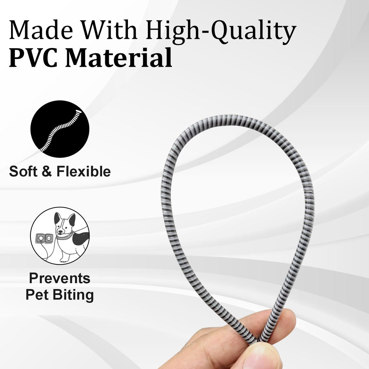 Ultimate Cable Protector | Spiral Triple Colour 1.5 Meter / 150 cm | Plastic Cord Wire Charger Winder for iPhone and Android Charging Cables (Pack of 1)