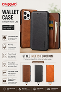 Vintage Leather Wallet Case for iPhone – 360° Protection & Card Holder | Nexora