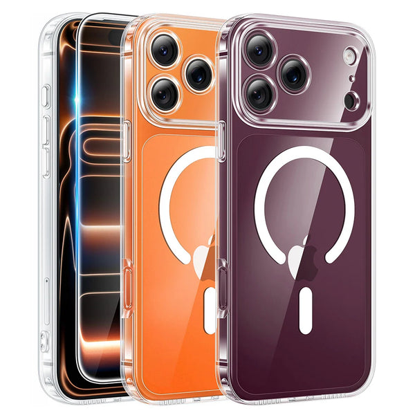 Anti Yellow Clear MagSafe Case for iPhones, Premium Polycarbonate, Ultra Strong Magnets, 360 Drop Protection, Raised Camera Protection, MagSafe Compatible