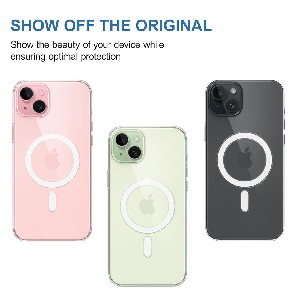 Magfit Backcover for iPhone| Mag-Safe Wireless Charging | Designed with Magnetic Lock Transparent Back Case Cover (Transparent)