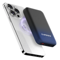 Ambrane Magsafe Wireless 10000Mah Fast Charging Power Bank, Strong Magnet, Micro USB Input, 22.5W Output For iPhone , Android & Other Qi Enabled Devices + Magnetic Ring (Aerosync Snap, Purple)